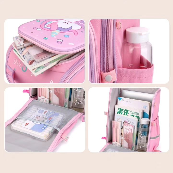 کیف کوله پشتی چرخدار دخترانه پری دریایی مناسب مدرسه دبستان
