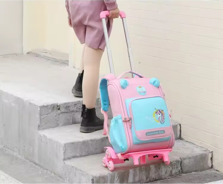 کوله پشتی چرخدار دخترانه و پسرانه طرح اسب تکشاخ/دایناسور و دایناسور