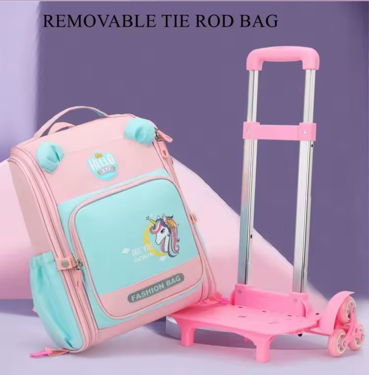 کوله پشتی چرخدار دخترانه و پسرانه طرح اسب تکشاخ/دایناسور و دایناسور