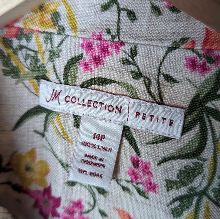 شومیز کت لینن زنانه طرحدار گلدار وارداتی برند JM Collection