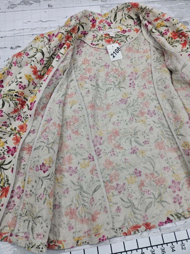 شومیز کت لینن زنانه طرحدار گلدار وارداتی برند JM Collection