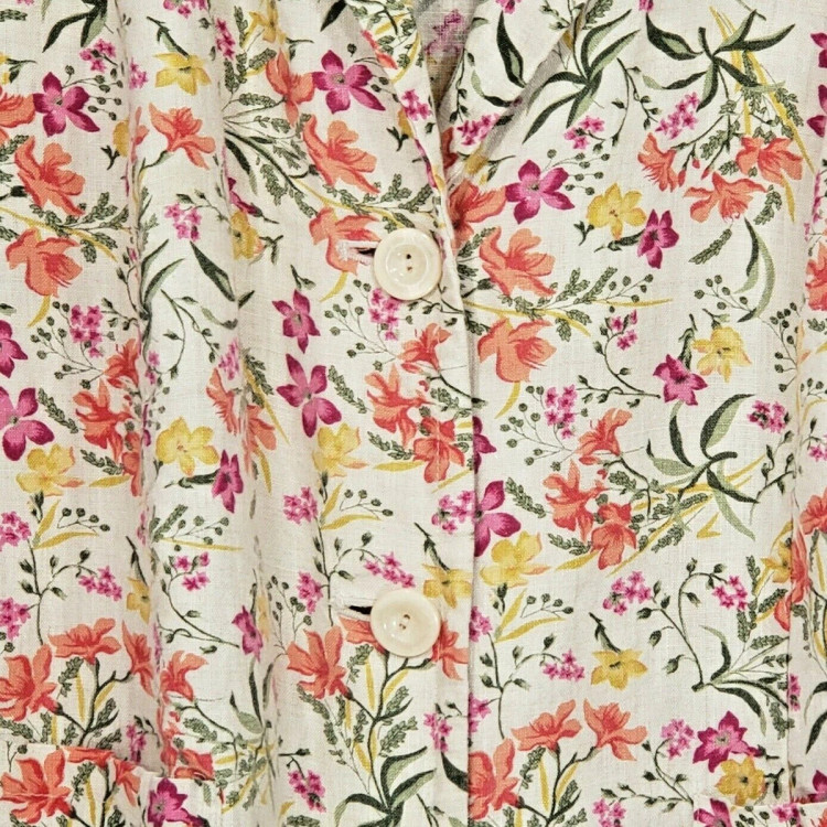 شومیز کت لینن زنانه طرحدار گلدار وارداتی برند JM Collection