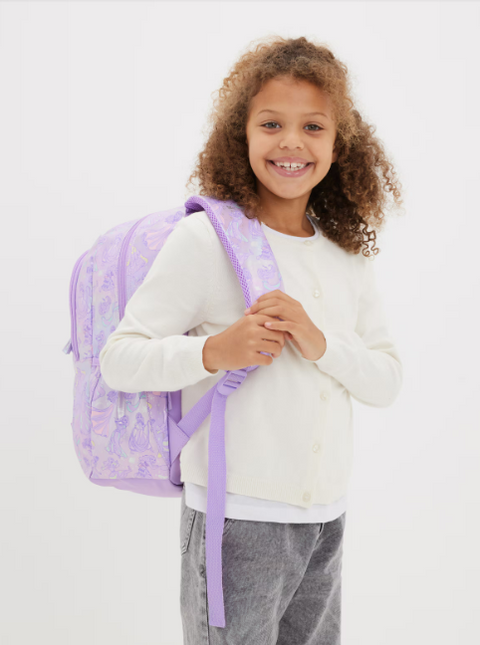 کیف کوله پشتی اسمیگل دخترانه مدل پرنسس دیزنی برند یاسی براق smiggle طرح تاج