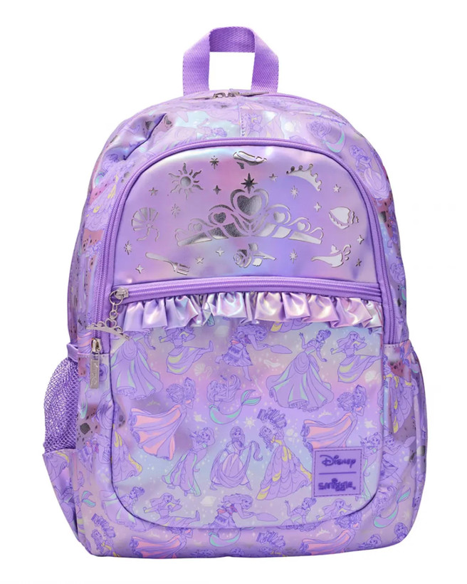 کیف کوله پشتی اسمیگل دخترانه مدل پرنسس دیزنی برند یاسی براق smiggle طرح تاج